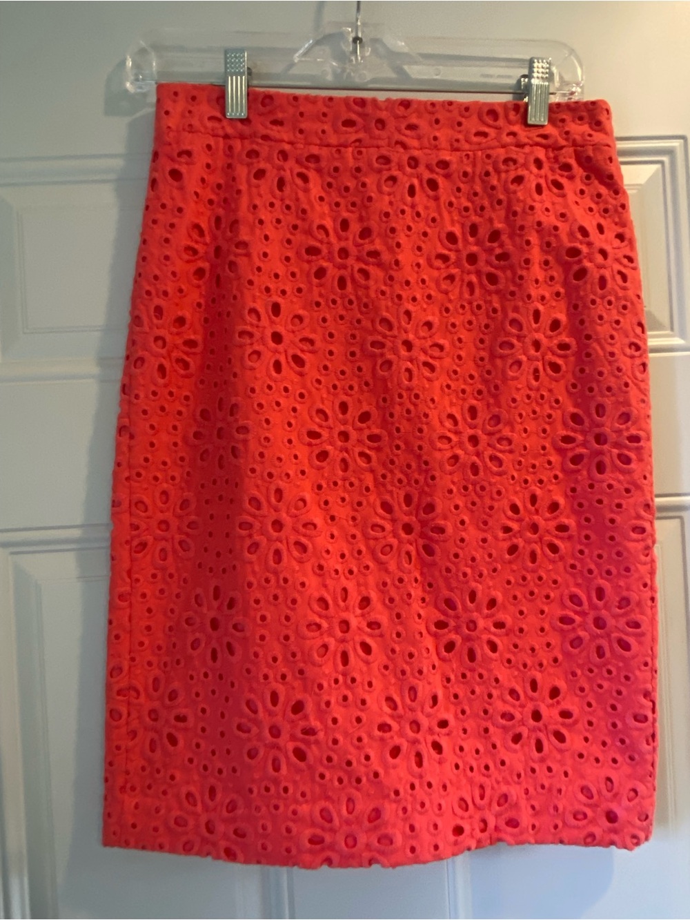 J. Crew No. 2 Pencil Skirt Coral Eyelet